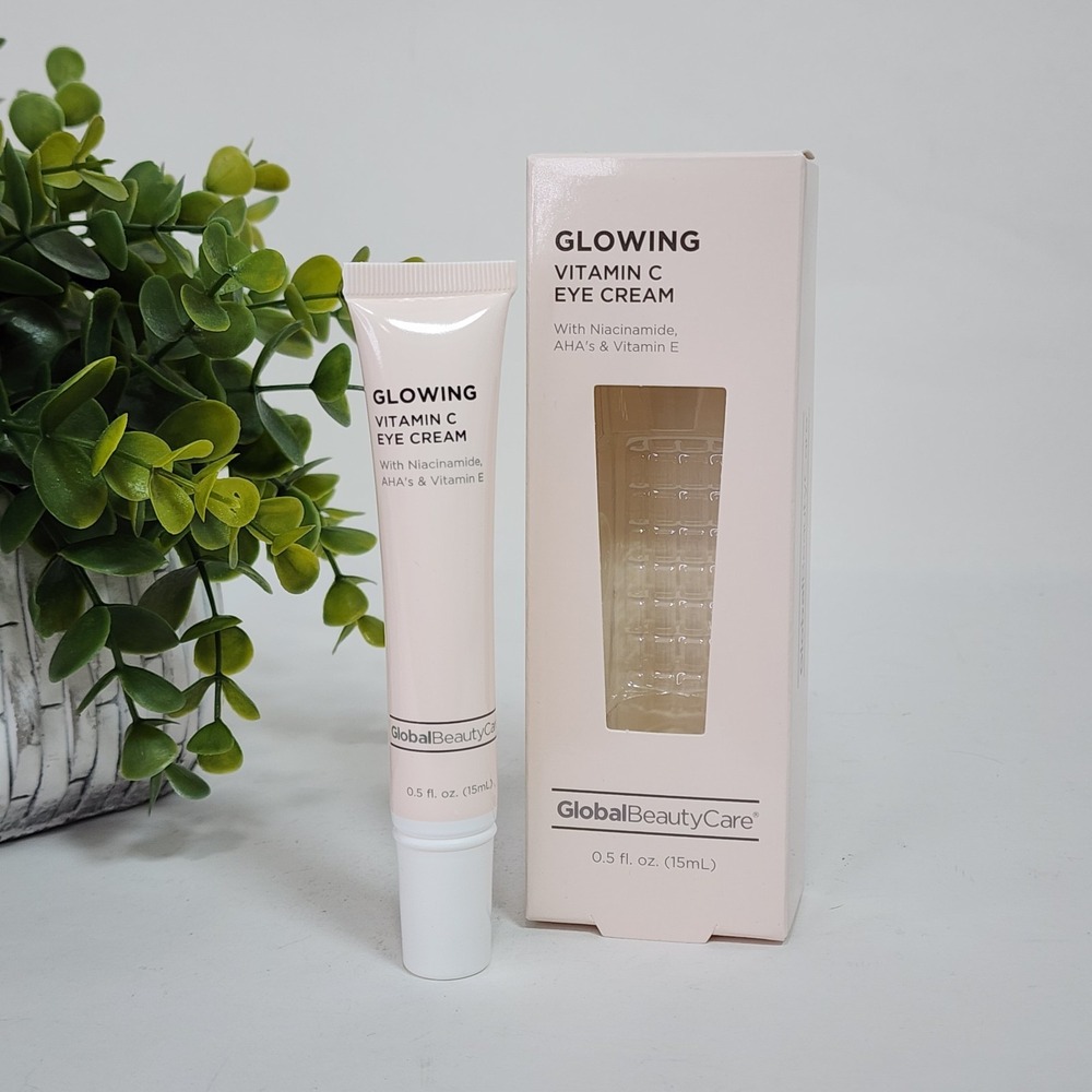 Global Beauty Care Glowing Vitamin C Eye Cream Niacinamide AHAs Vitamin E 0.5 oz